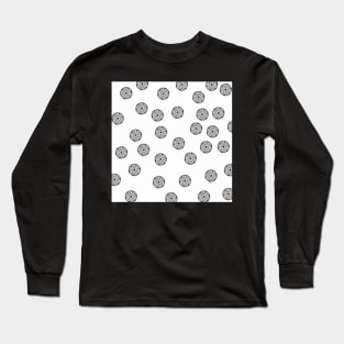 Irregular Mandala Pattern in Black and White Long Sleeve T-Shirt